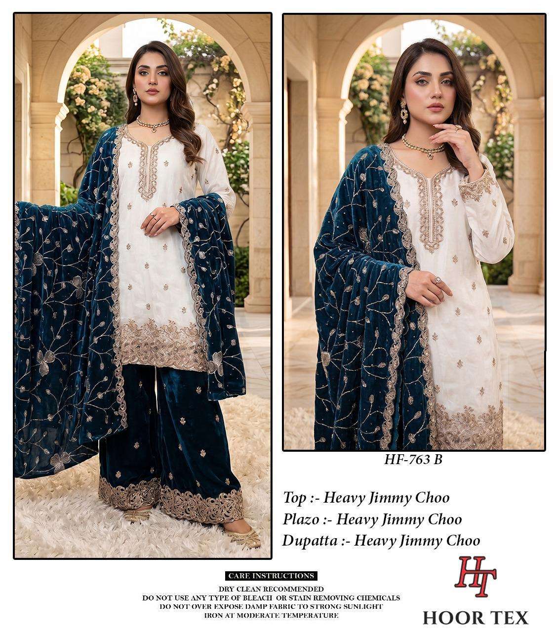 HOOR TEX HF-763 Jimmy Choo Embroidered Pakistani Suit Set