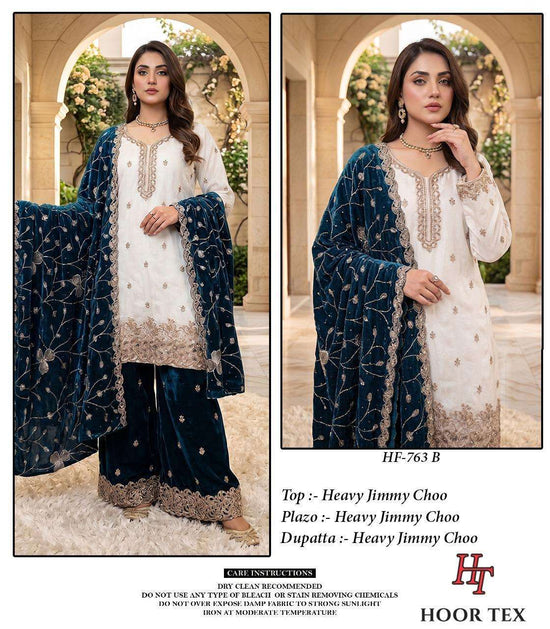 HOOR TEX HF-763 Jimmy Choo Embroidered Pakistani Suit Set