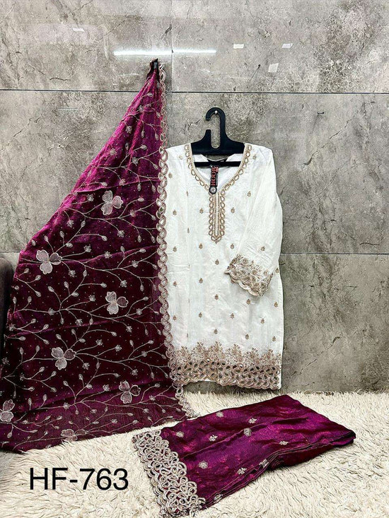 HOOR TEX HF-763 Jimmy Choo Embroidered Pakistani Suit Set