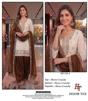 Hoor Tex HF-768 Crunchy Embroidery Stitched Pakistani Suit Set - Amrah Wholesale