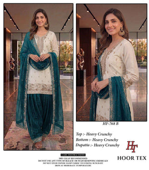 Hoor Tex HF-768 Crunchy Embroidery Stitched Pakistani Suit Set - Amrah Wholesale