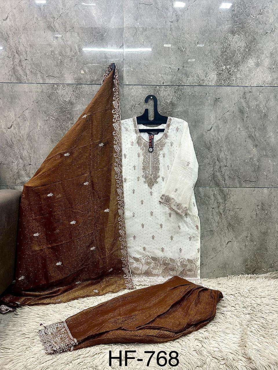 Hoor Tex HF-768 Crunchy Embroidery Stitched Pakistani Suit Set