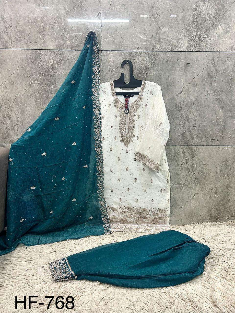 Hoor Tex HF-768 Crunchy Embroidery Stitched Pakistani Suit Set