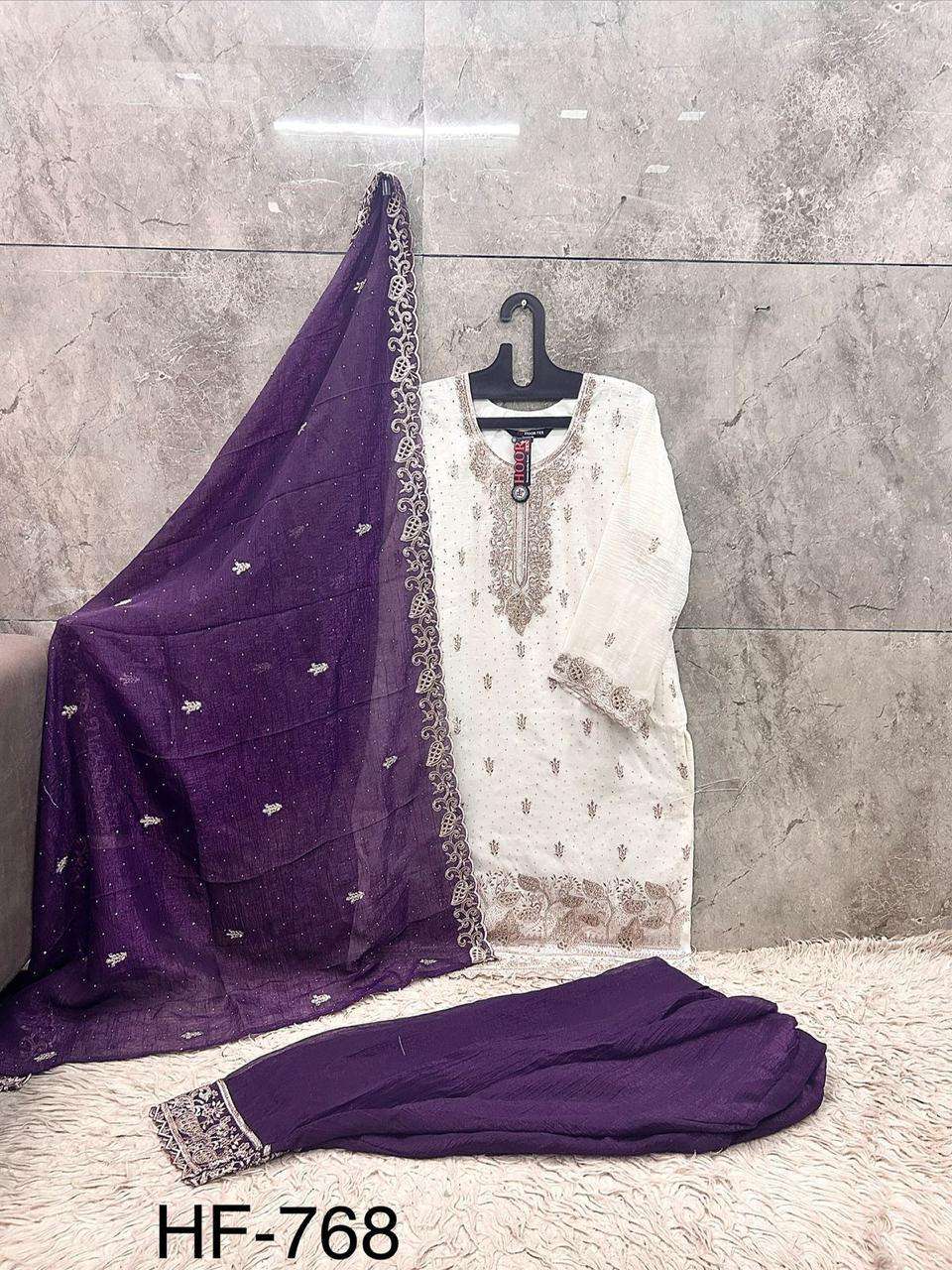 Hoor Tex HF-768 Crunchy Embroidery Stitched Pakistani Suit Set