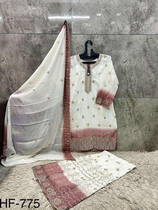 HOOR TEX HF-775 Georgette Embroidery Pakistani Suit Set Wholesale