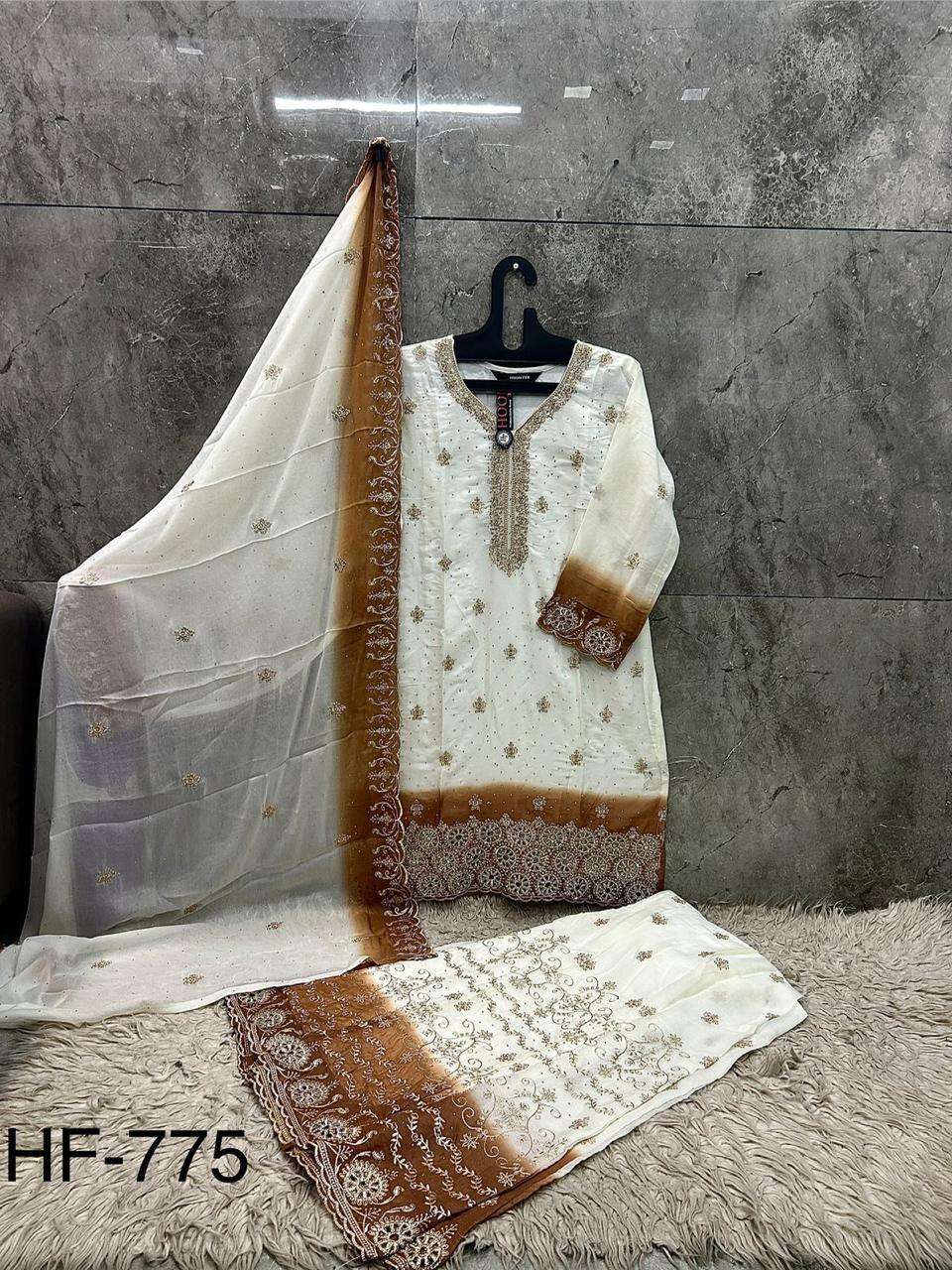 HOOR TEX HF-775 Georgette Embroidery Pakistani Suit Set Wholesale