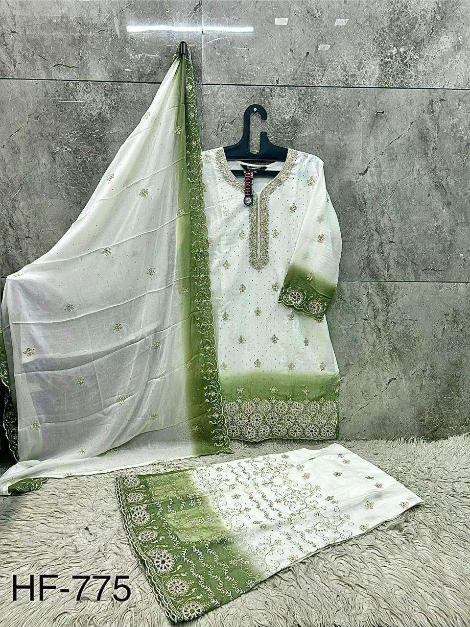 HOOR TEX HF-775 Georgette Embroidery Pakistani Suit Set Wholesale