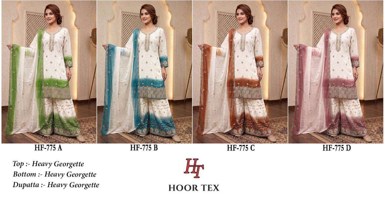 HOOR TEX HF-775 Georgette Embroidery Pakistani Suit Set Wholesale