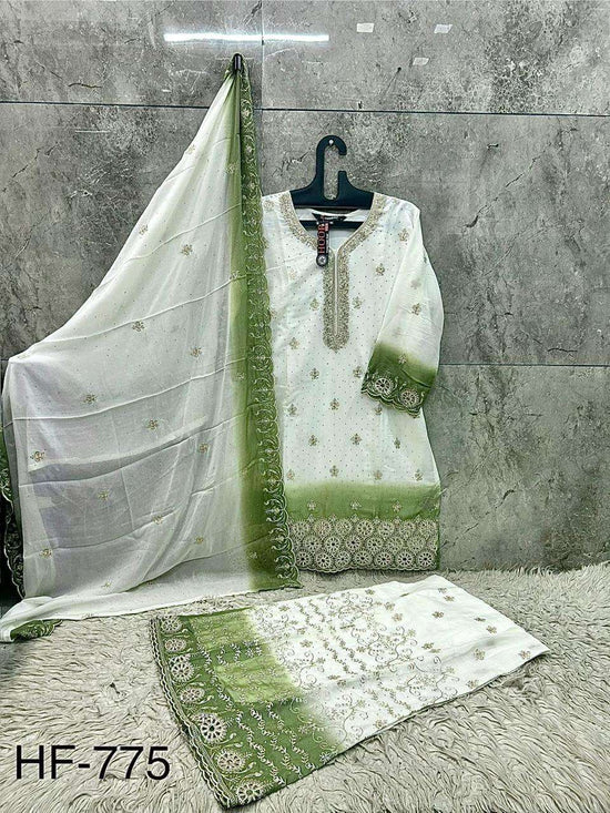 HOOR TEX HF-775 Georgette Embroidery Pakistani Suit Set Wholesale - Amrah Wholesale