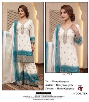 HOOR TEX HF-775 Georgette Embroidery Pakistani Suit Set Wholesale - Amrah Wholesale
