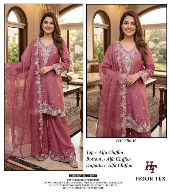 HOOR TEX HF-780 Chiffon Embroidered Pakistani Sharara Suit Collection