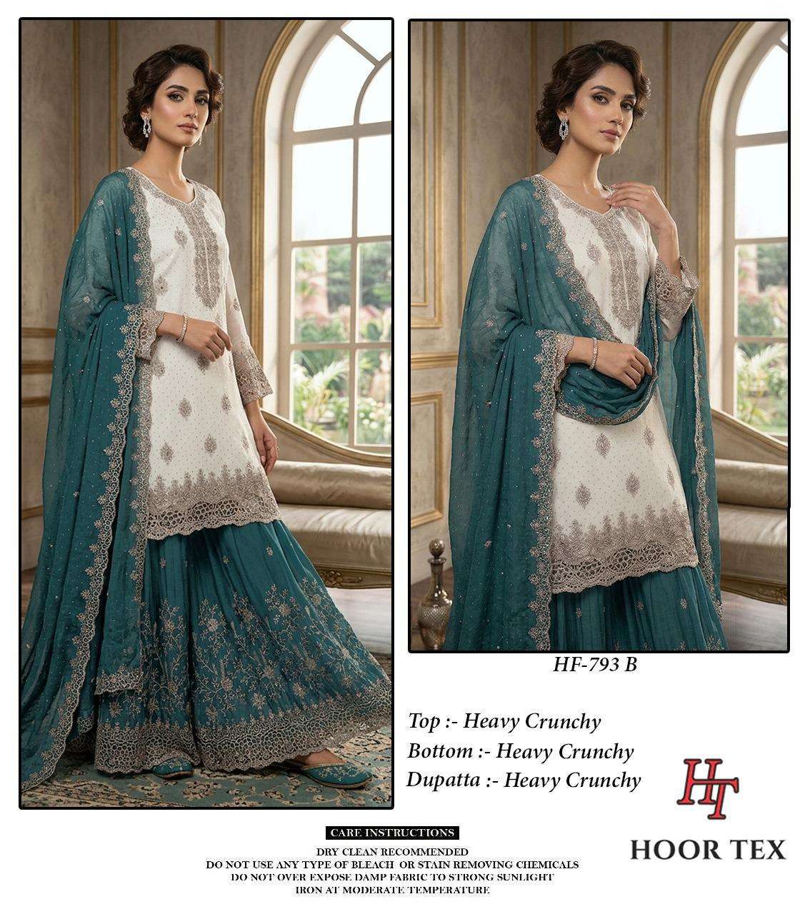 HOOR TEX HF-793 Crunchy Embroidered Stitched Salwar Suit Set