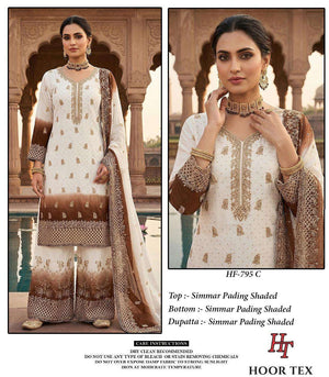 HOOR TEX HF-795 Shimmer Embroidered Pakistani Sharara Suit Set