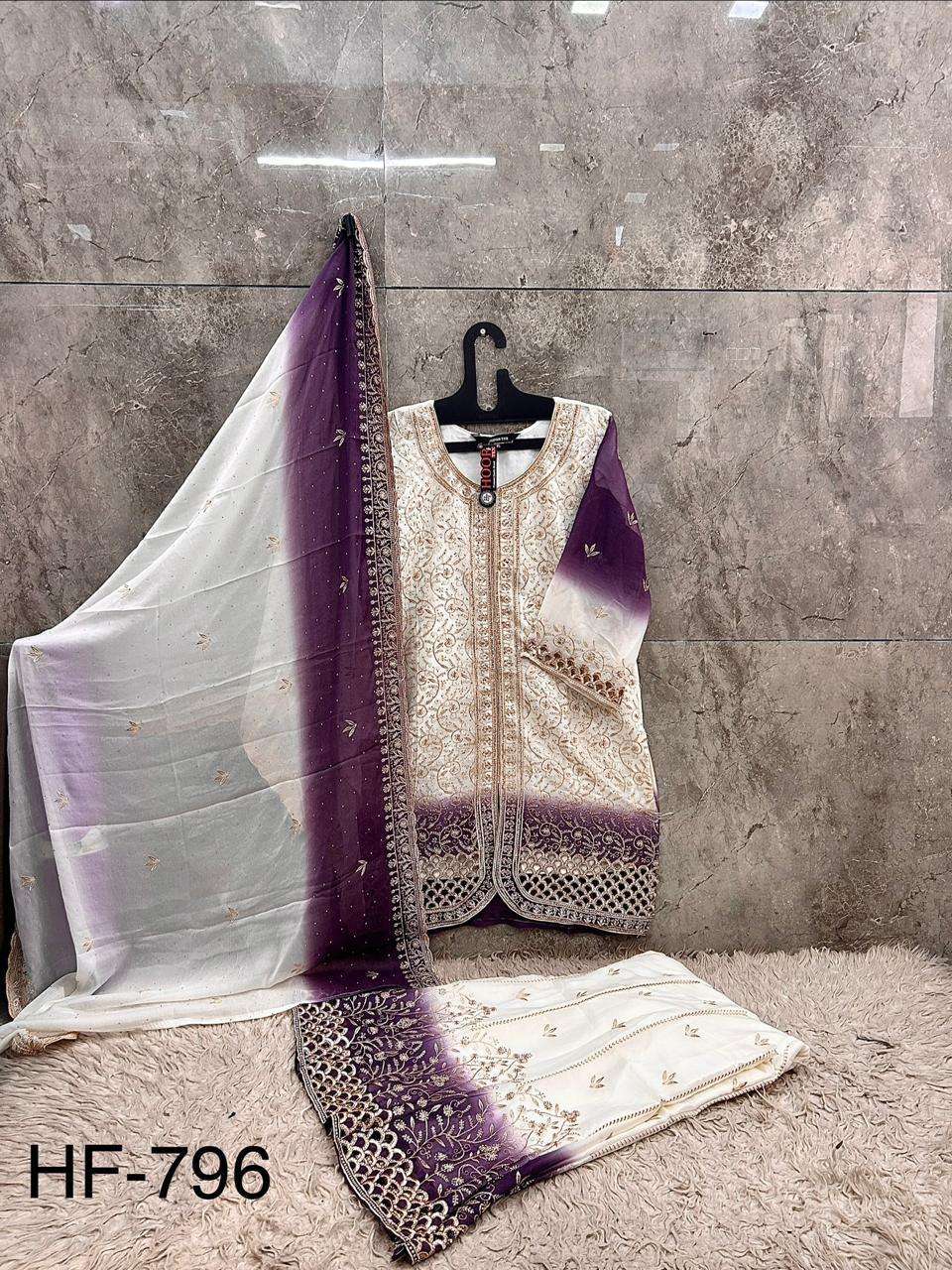 Hoor Tex HF-796 Shimmer Embroidered Stitched Salwar Suit Set - Amrah Wholesale