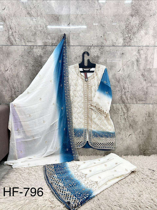 Hoor Tex HF-796 Shimmer Embroidered Stitched Salwar Suit Set - Amrah Wholesale