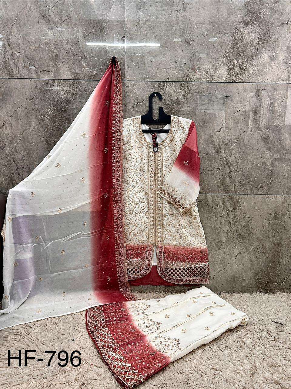 Hoor Tex HF-796 Shimmer Embroidered Stitched Salwar Suit Set - Amrah Wholesale