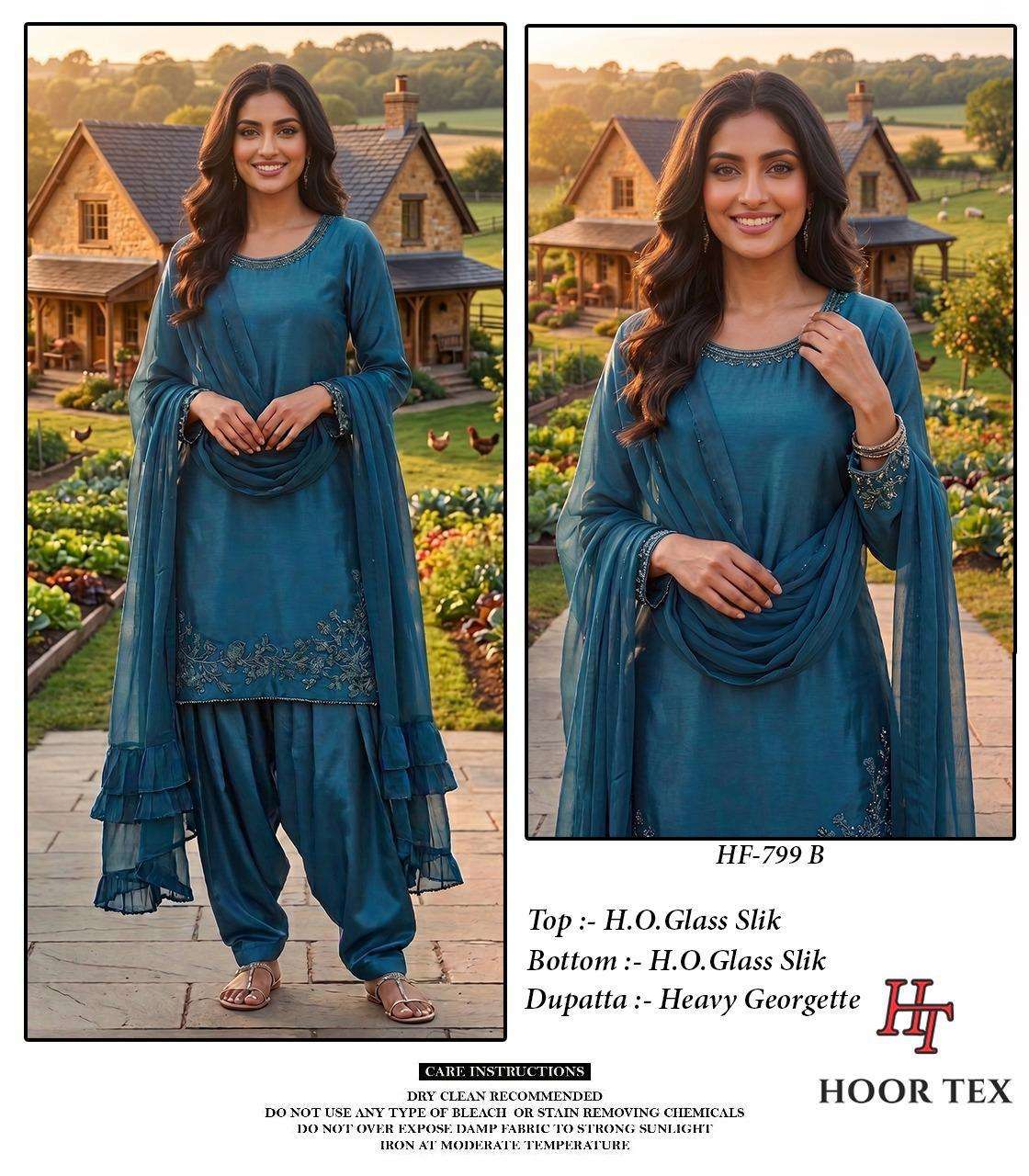 Hoor Tex HF-799 Organza Silk Stitched Pakistani Suit Set