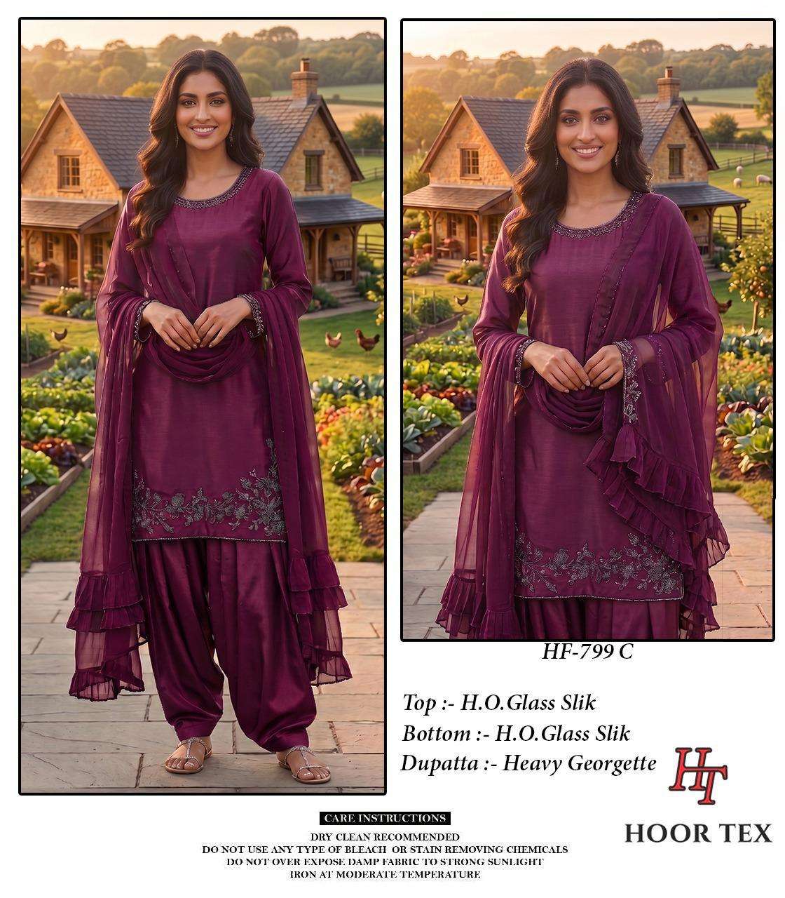 Hoor Tex HF-799 Organza Silk Stitched Pakistani Suit Set