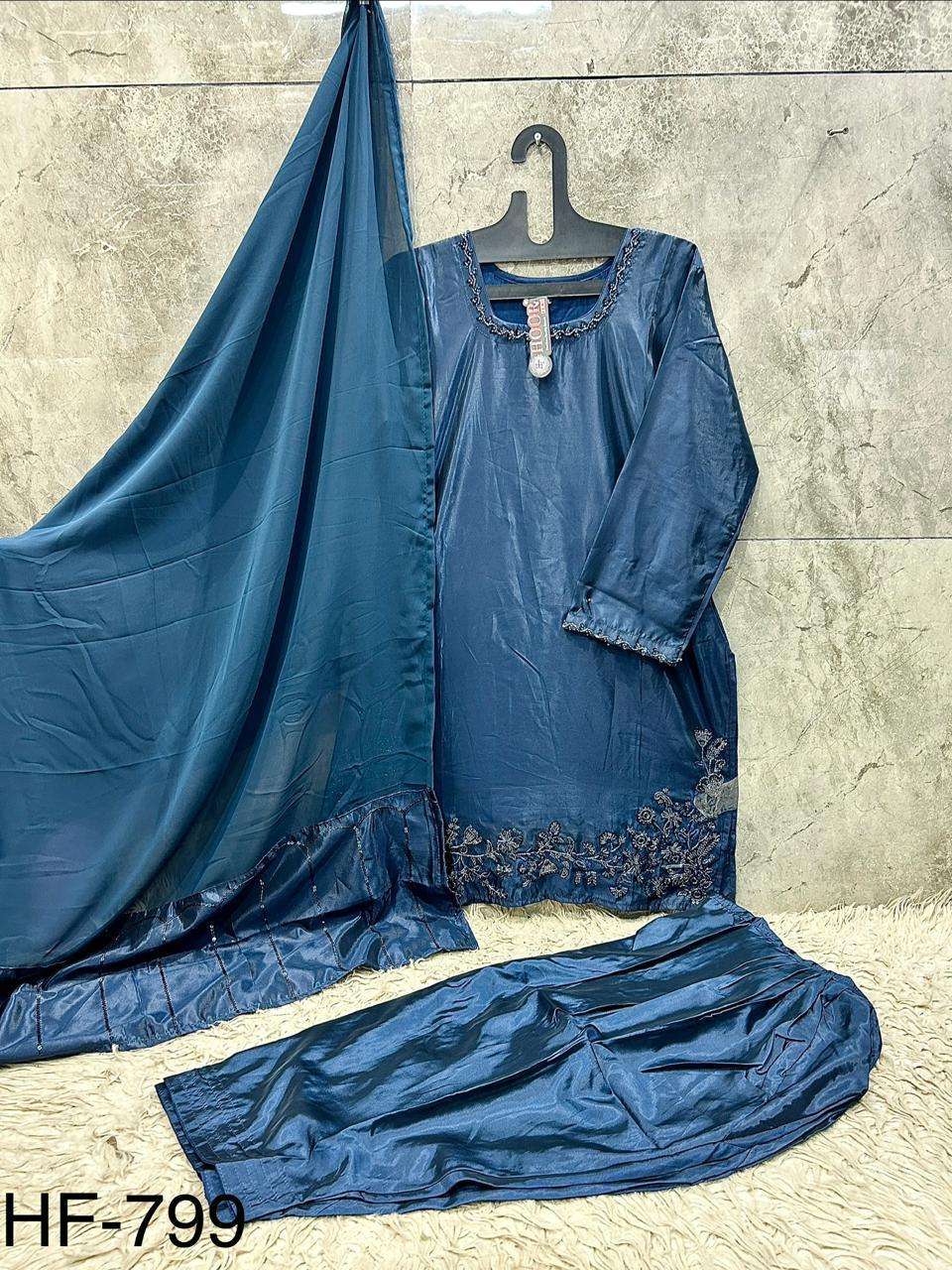 Hoor Tex HF-799 Organza Silk Stitched Pakistani Suit Set