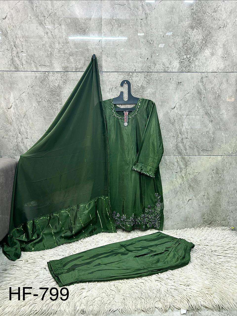 Hoor Tex HF-799 Organza Silk Stitched Pakistani Suit Set