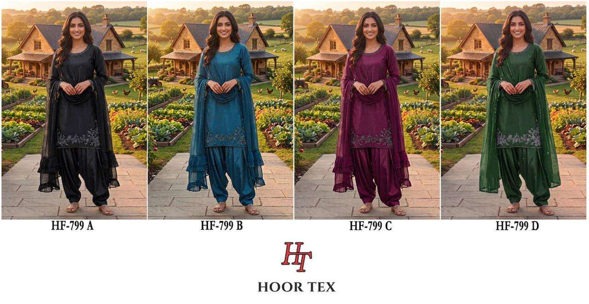 Hoor Tex HF-799 Organza Silk Stitched Pakistani Suit Set