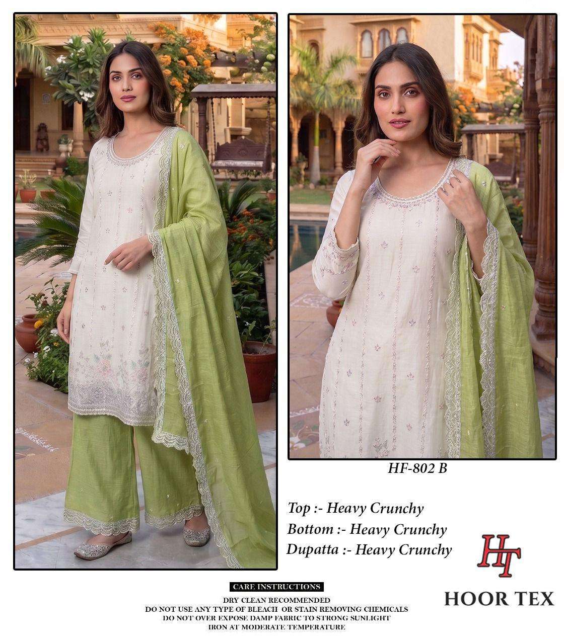 Hoor Tex HF-802 Crunchy Embroidered Pakistani Suit Set