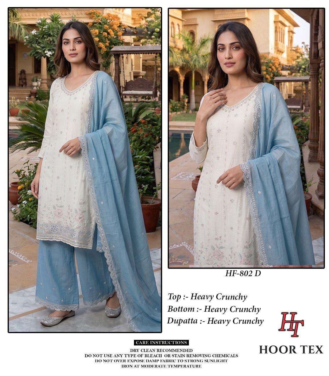 Hoor Tex HF-802 Crunchy Embroidered Pakistani Suit Set