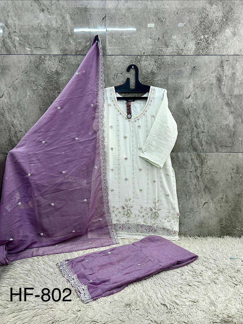 Hoor Tex HF-802 Crunchy Embroidered Pakistani Suit Set