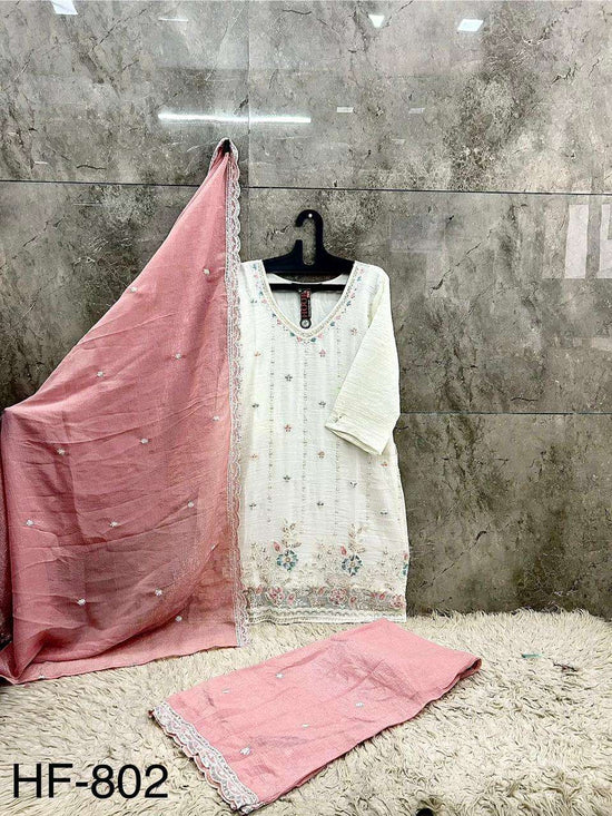 Hoor Tex HF-802 Crunchy Embroidered Pakistani Suit Set