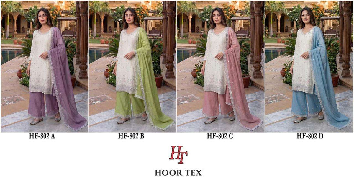 Hoor Tex HF-802 Crunchy Embroidered Pakistani Suit Set