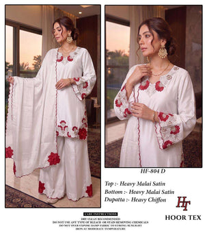 HOOR TEX HF-804 Malai Satin Pakistani Suit Set - Amrah Wholesale