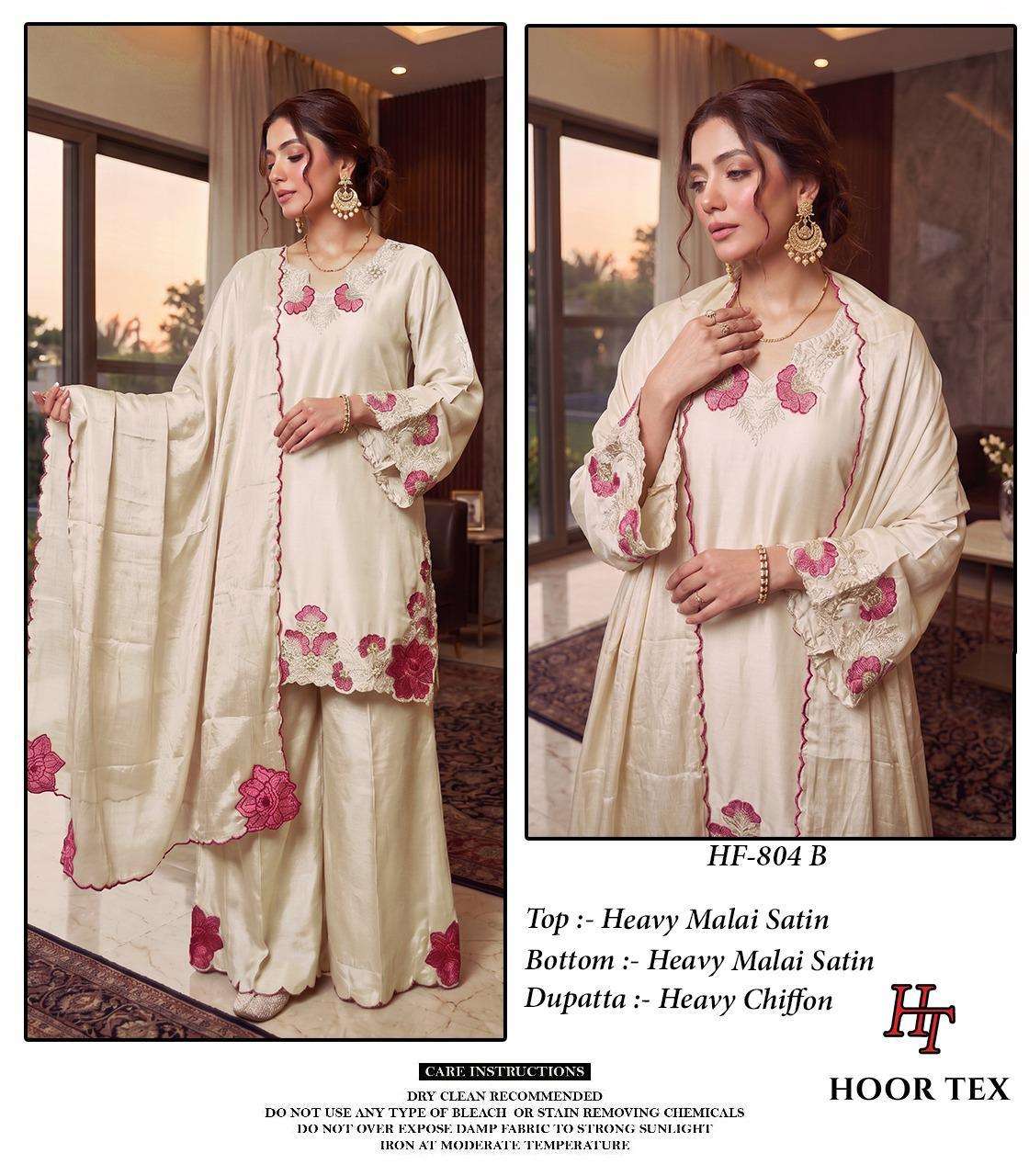 HOOR TEX HF-804 Malai Satin Pakistani Suit Set