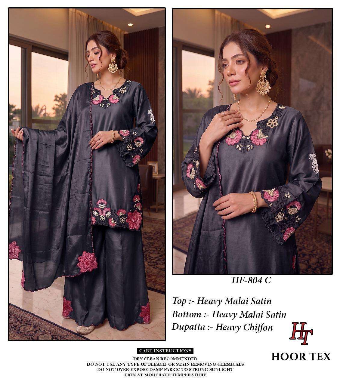 HOOR TEX HF-804 Malai Satin Pakistani Suit Set