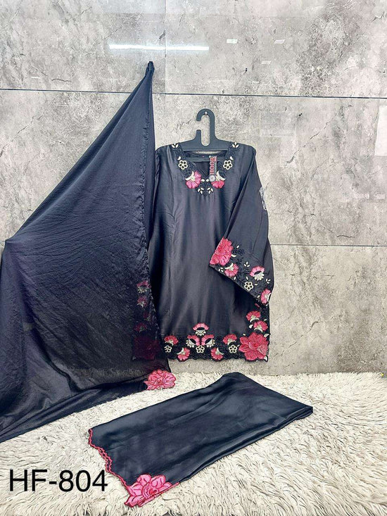 HOOR TEX HF-804 Malai Satin Pakistani Suit Set