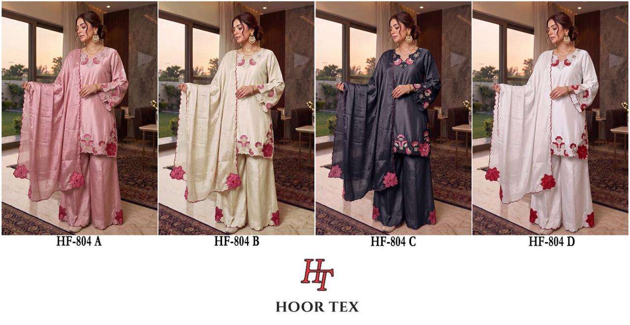 HOOR TEX HF-804 Malai Satin Pakistani Suit Set