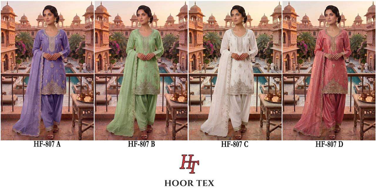 HOOR TEX HF-807 Crunchy Embroidered Stitched Salwar Suit Set