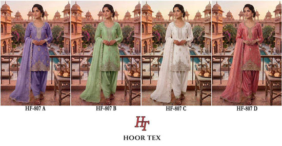 HOOR TEX HF-807 Crunchy Embroidered Stitched Salwar Suit Set