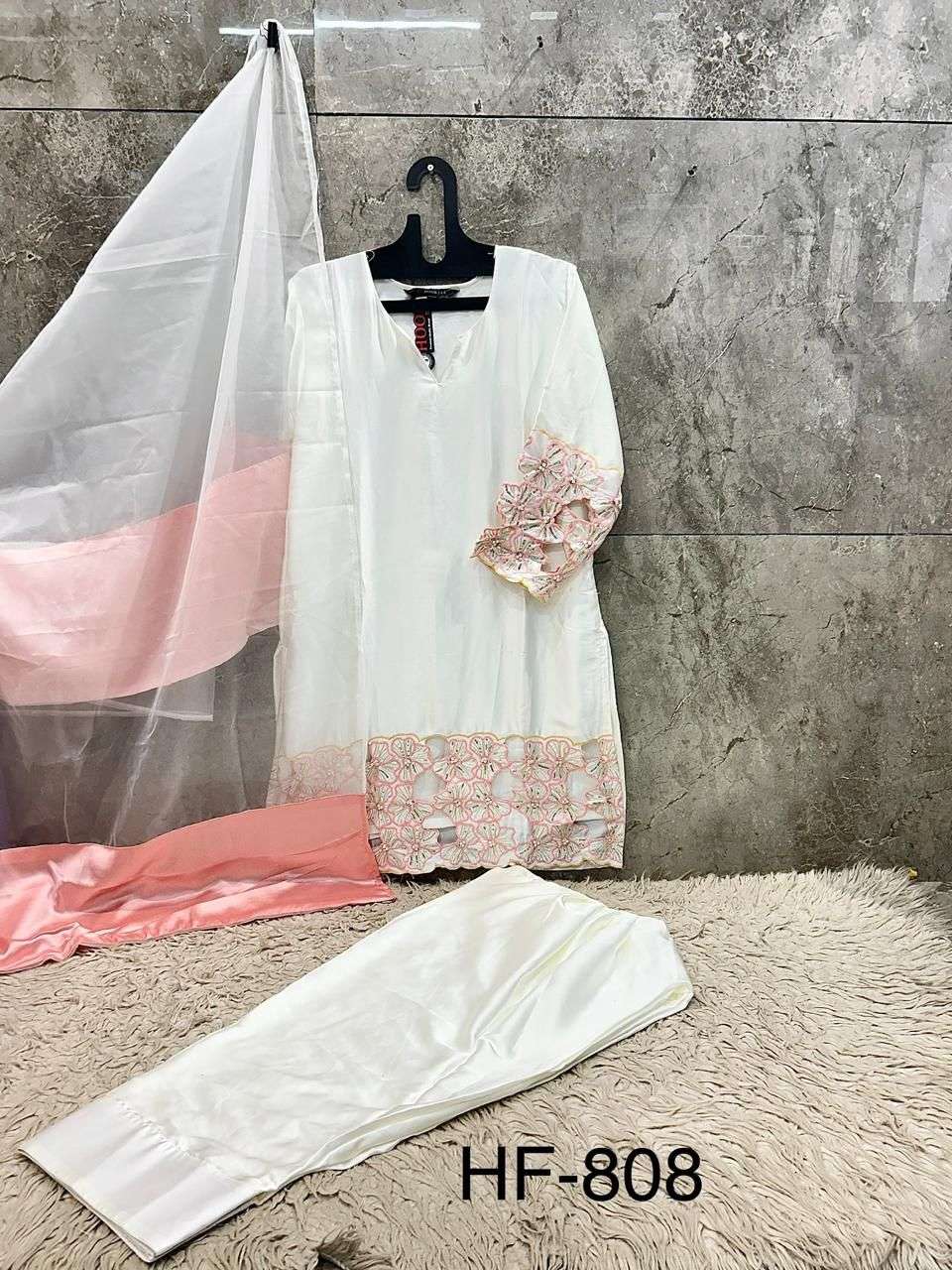 HOOR TEX HF - 808 Malai Satin Pakistani Suit Set - Amrah Wholesale