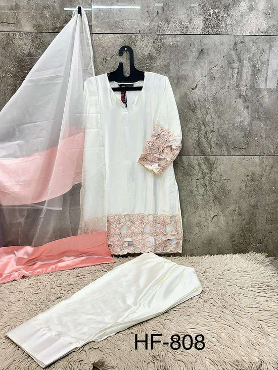HOOR TEX HF - 808 Malai Satin Pakistani Suit Set - Amrah Wholesale