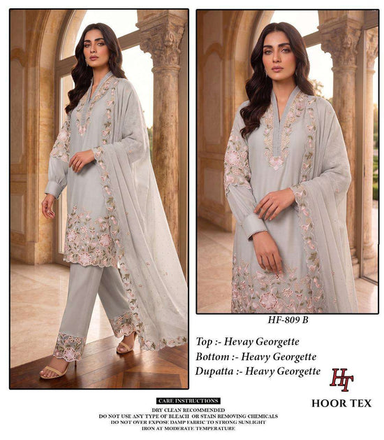 HOOR TEX HF - 809 Georgette Pakistani Suit Set - Amrah Wholesale