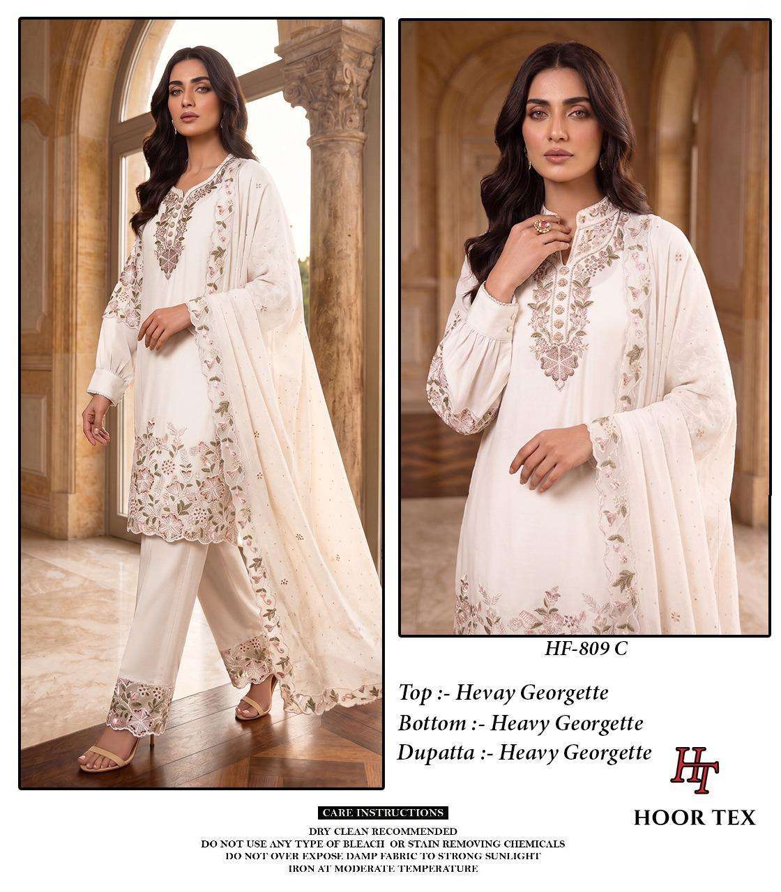 HOOR TEX HF - 809 Georgette Pakistani Suit Set - Amrah Wholesale