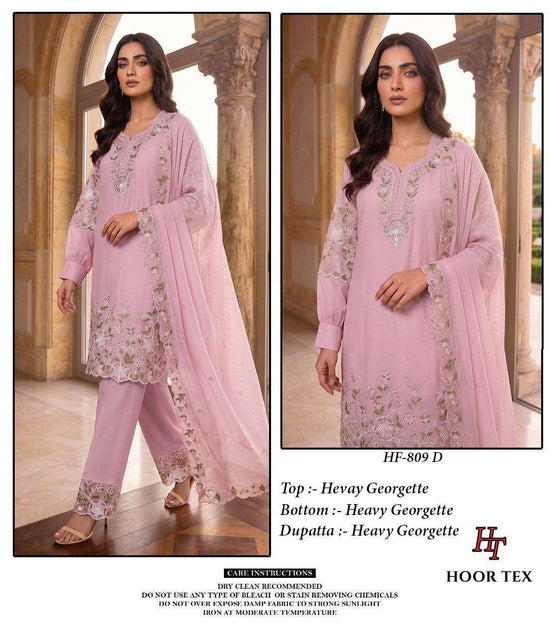 HOOR TEX HF - 809 Georgette Pakistani Suit Set - Amrah Wholesale