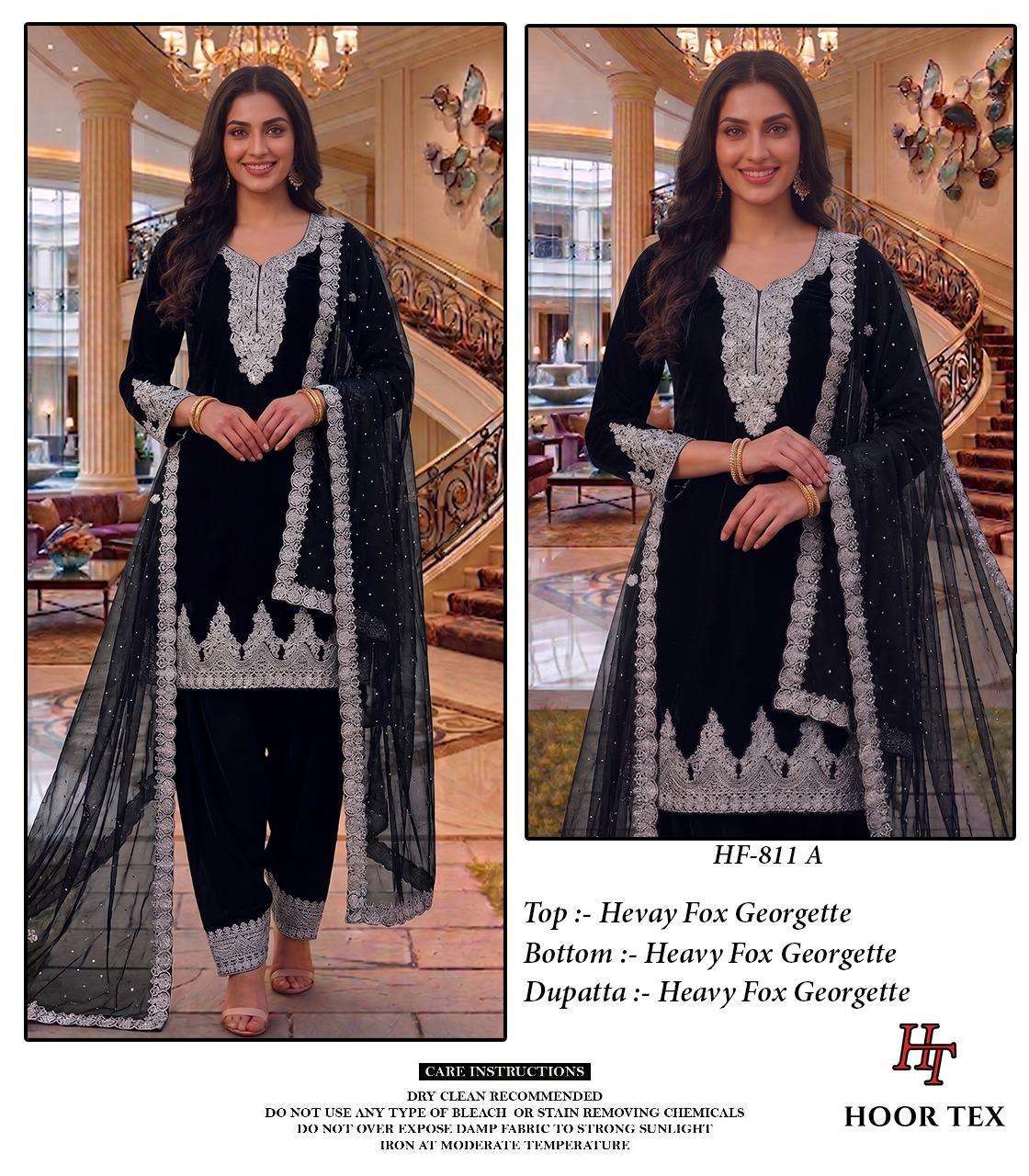 Hoor Tex HF - 811 Faux Georgette Pakistani Suit Set - Amrah Wholesale