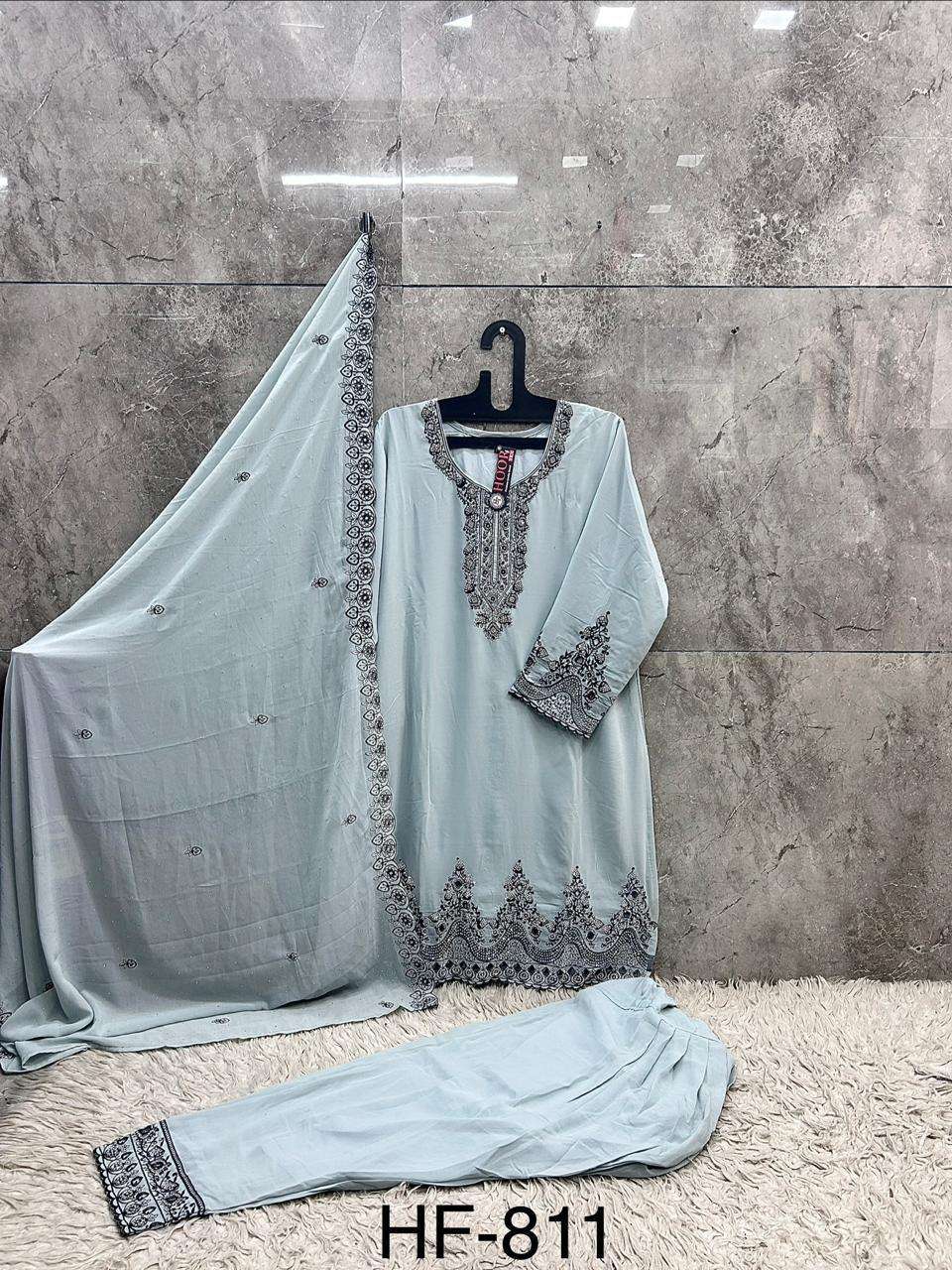 Hoor Tex HF - 811 Faux Georgette Pakistani Suit Set - Amrah Wholesale