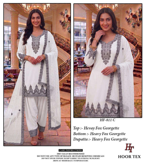 Hoor Tex HF - 811 Faux Georgette Pakistani Suit Set - Amrah Wholesale