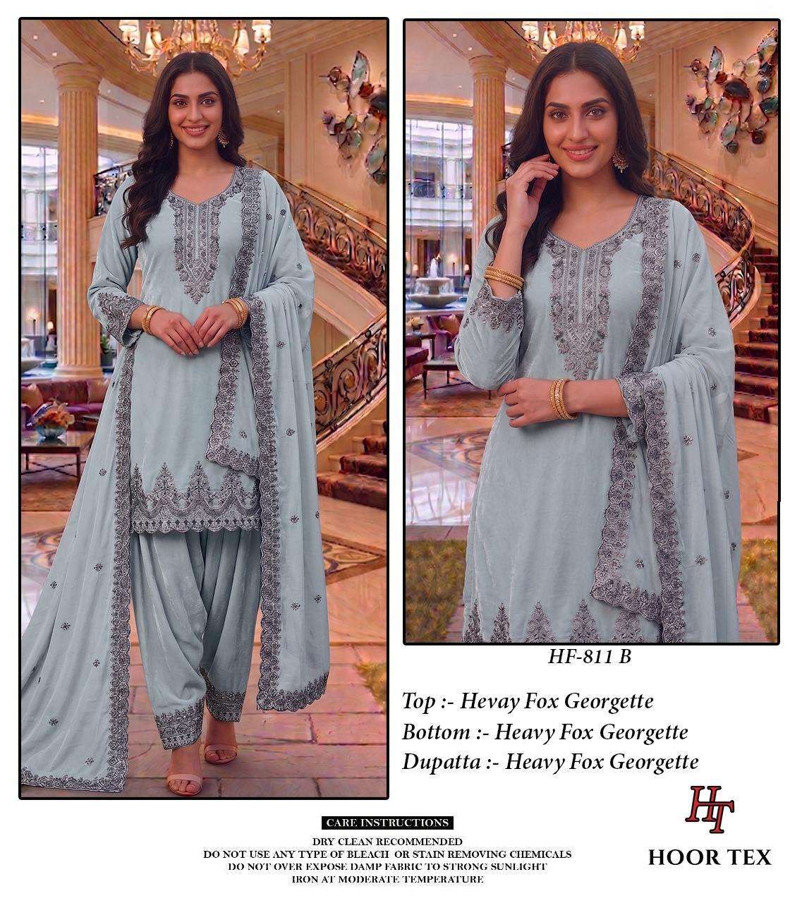 Hoor Tex HF - 811 Faux Georgette Pakistani Suit Set - Amrah Wholesale