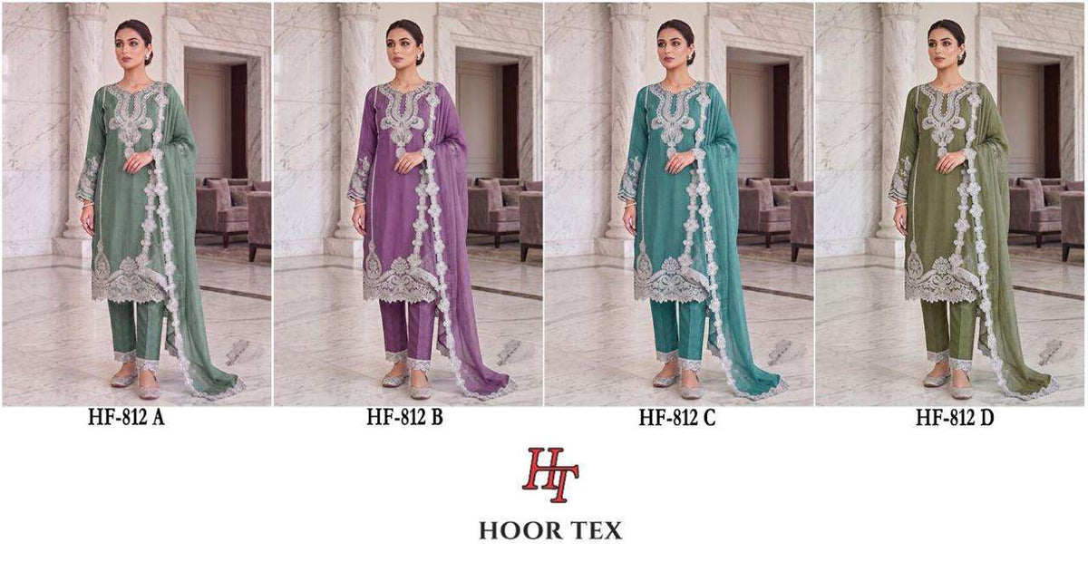 HOOR TEX HF - 812 Chiffon Pakistani Suit Set - Amrah Wholesale