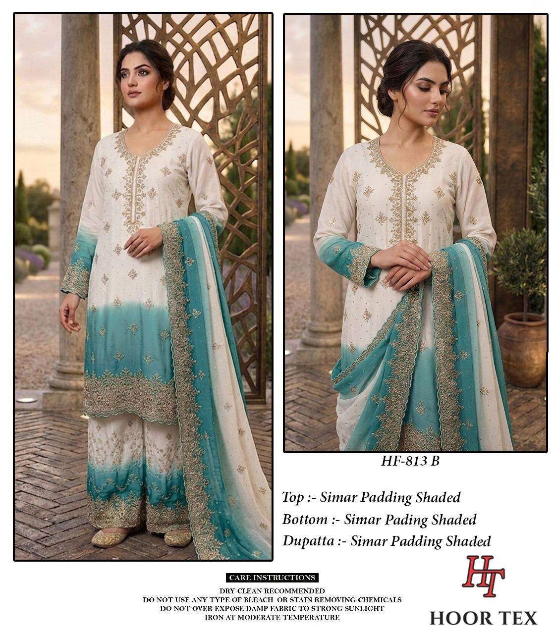 Hoor Tex HF-813 Shimmer Embroidery Stitched Pakistani Suit Set - Amrah Wholesale