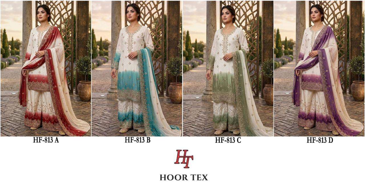 Hoor Tex HF-813 Shimmer Embroidery Stitched Pakistani Suit Set - Amrah Wholesale