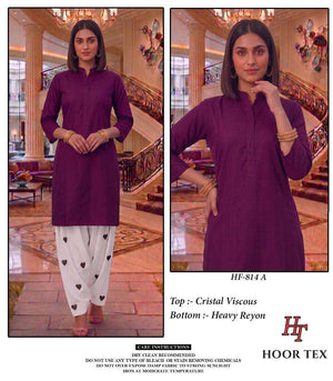 Hoor Tex HF-814 Crystal Viscose Stitched Pakistani Suit Set